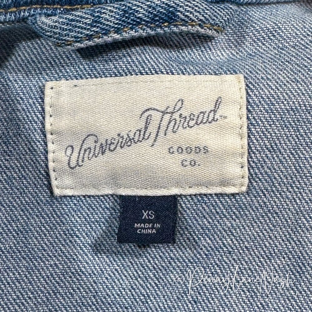 Universal Thread Embroidered Denim Jean Jacket - Picture 6 of 14